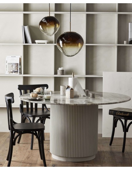 Mesa ERIE Ø140 cm de Comedor, Mango / Mármol Marfil - Nordal. Vackart