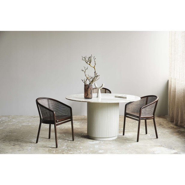 Mesa ERIE Ø140 cm de Comedor, Mango / Mármol Marfil - Nordal. Vackart