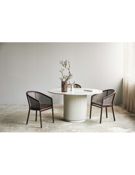 Mesa ERIE Ø140 cm de Comedor, Mango / Mármol Marfil - Nordal. Vackart