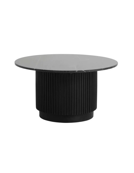 Mesa Auxiliar ERIE Ø75 cm, Mango / Mármol Negro - Nordal. Vackart