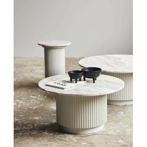 Mesa Auxiliar ERIE Ø75 cm, Mango / Mármol Marfil - Nordal. Vackart 2