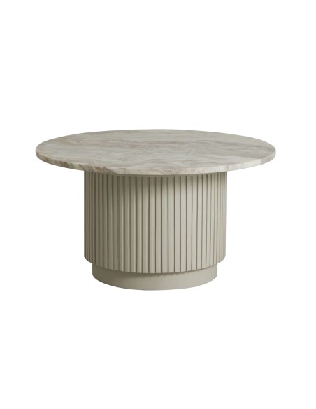 Mesa Auxiliar ERIE Ø75 cm, Mango / Mármol Marfil - Nordal. Vackart