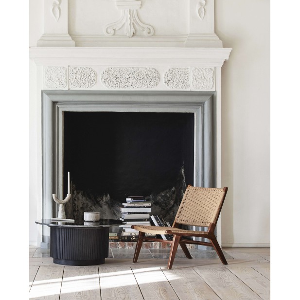 Mesa de Centro ERIE Ø90 cm, Mango / Mármol Negro - Nordal. Vackart