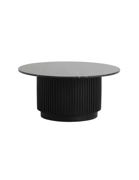 Mesa de Centro ERIE Ø90 cm, Mango / Mármol Negro - Nordal. Vackart