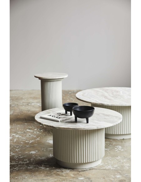 Mesa de Centro ERIE Ø90 cm, Mango / Mármol Marfil - Nordal. Vackart