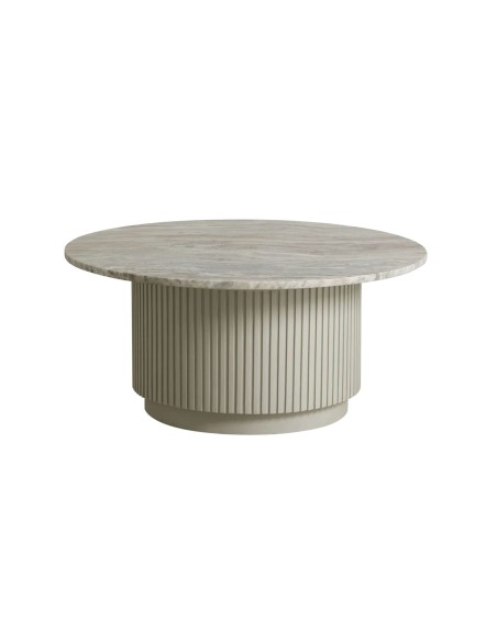 Mesa de Centro ERIE Ø90 cm, Mango / Mármol Marfil - Nordal. Vackart