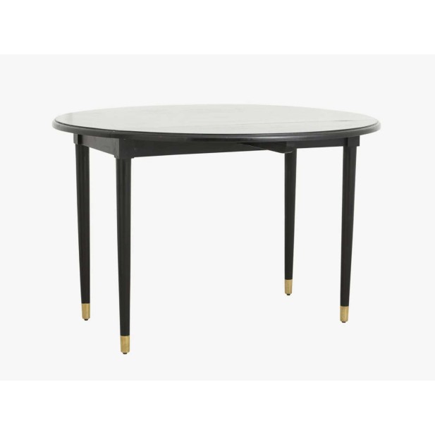 Mesa AHR Ø119 cm de Comedor, Mango Negro / Latón - Nordal. Vackart