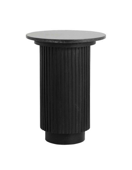 Mesa Auxiliar ERIE Ø40 cm, Mango / Mármol Negro - Nordal. Vackart