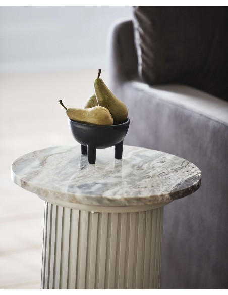 Mesa Auxiliar ERIE Ø40 cm, Mango / Mármol Marfil - Nordal. Vackart