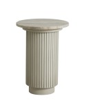Mesa Auxiliar ERIE Ø40 cm, Mango / Mármol Marfil - Nordal