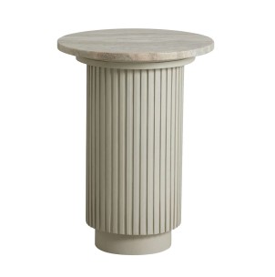 Mesa Auxiliar ERIE Ø40 cm, Mango / Mármol Marfil - Nordal. Las exclusivas mesas de diseño escandinavo de Nordal en Vackart, tu tienda de diseño online.