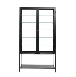 Vitrina MONDO 198x112 cm, Metal Negro / Cristal - Nordal. Los modernos y exclusivos muebles de diseño nórdico de Nordal en Vackart, tu tienda de diseño online.