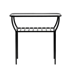 Mesa auxiliar CHIC, Metal Negro / Cristal - Nordal. Las exclusivas mesas de diseño escandinavo de Nordal en Vackart, tu tienda de diseño online.