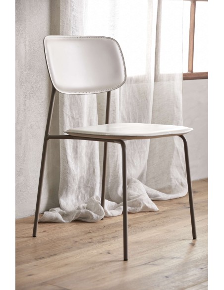 Silla de Comedor ESA, Metal / PU Beige - Nordal. Vackart
