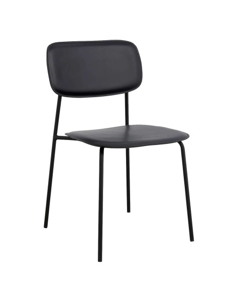 Silla de Comedor ESA, Metal / PU Negro - Nordal. Vackart