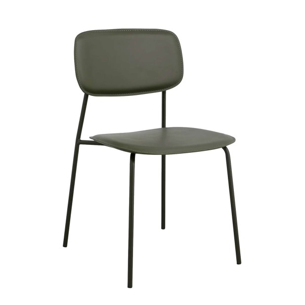 Silla de Comedor ESA, Metal / PU Verde - Nordal. Vackart