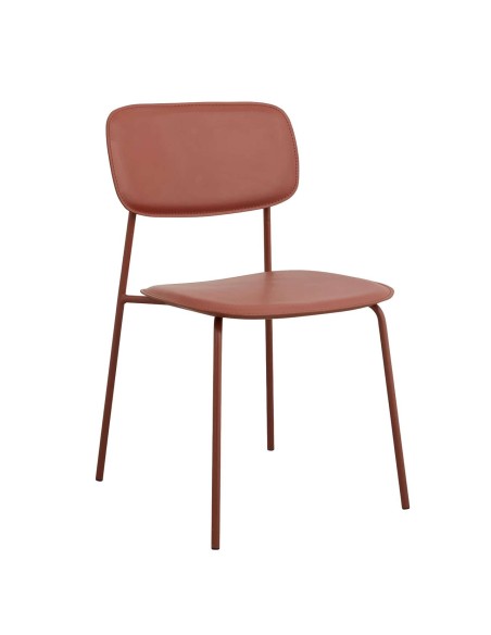 Silla de Comedor ESA, Metal / PU Rojo Óxido - Nordal. Vackart