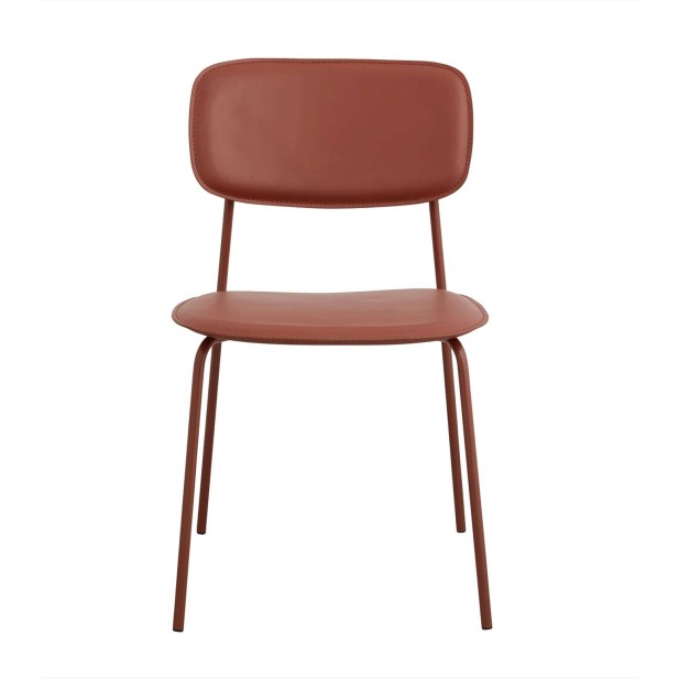 Silla de Comedor ESA, Metal / PU Rojo Óxido - Nordal. Vackart