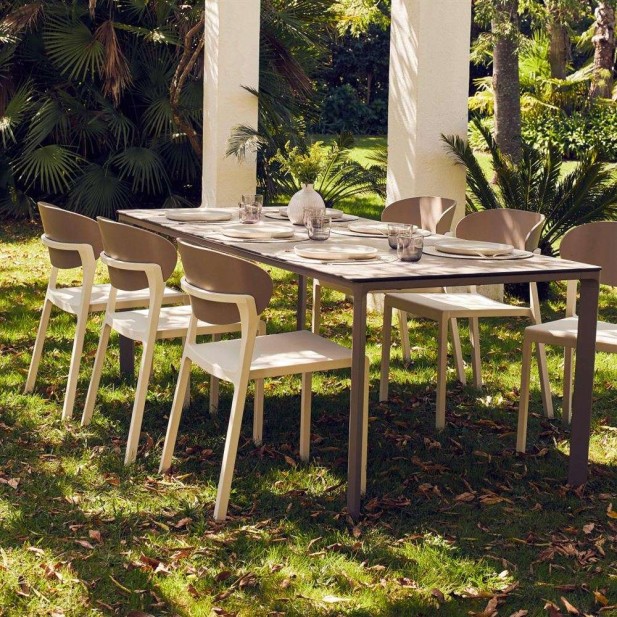 Silla Exterior LAKE, Polipropileno Arena / Topo. Vackart