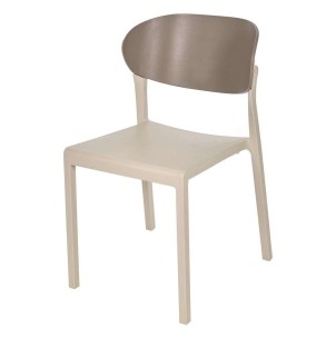 Silla Exterior LAKE, Polipropileno Arena / Topo. Vackart