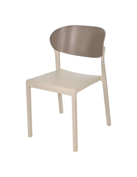 Silla Exterior LAKE, Polipropileno Arena / Topo. Vackart