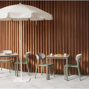 Silla Exterior LAKE, Polipropileno Verde Oliva / Gris Perla. Vackart 2