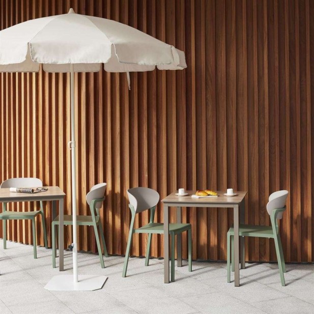 Silla Exterior LAKE, Polipropileno Verde Oliva / Gris Perla. Vackart