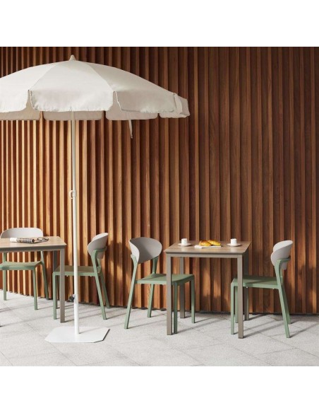 Silla Exterior LAKE, Polipropileno Verde Oliva / Gris Perla. Vackart