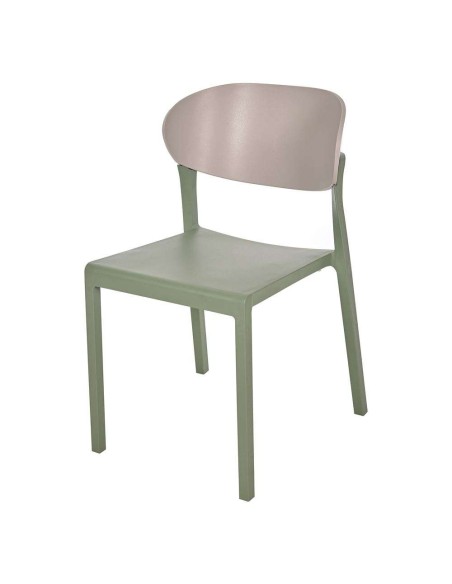 Silla Exterior LAKE, Polipropileno Verde Oliva / Gris Perla. Vackart