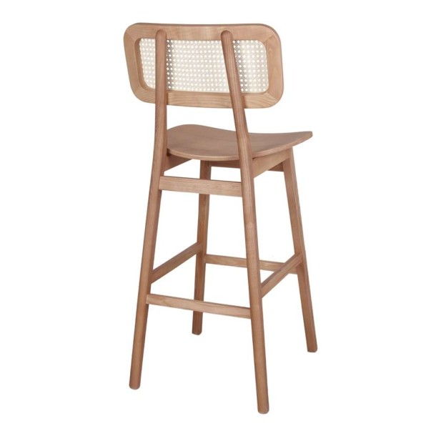 Taburete Alto RINALDO 74 cm, Madera / Ratán Natural. Vackart Taburete Alto RINALDO 74 cm, Madera / Ratán Natural. Vackart