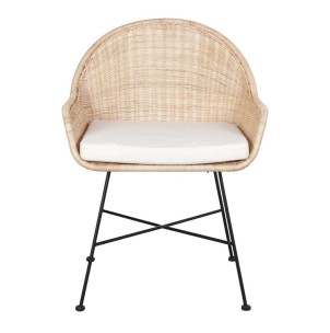 Silla con Brazos KAMIN, Metal / Ratán Natural. Vackart 2