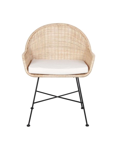 Silla con Brazos KAMIN, Metal / Ratán Natural. Vackart