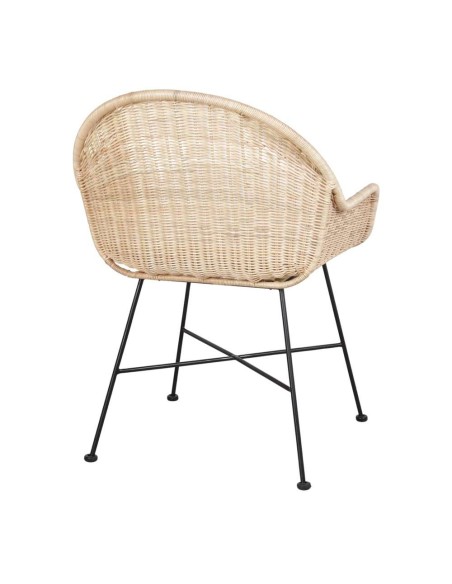 Silla con Brazos KAMIN, Metal / Ratán Natural. Vackart
