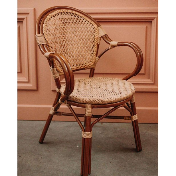 Silla LAUDRY, Metal Efecto Bambú / Ratán Sintético. Vackart Silla LAUDRY, Metal Efecto Bambú / Ratán Sintético. Vackart