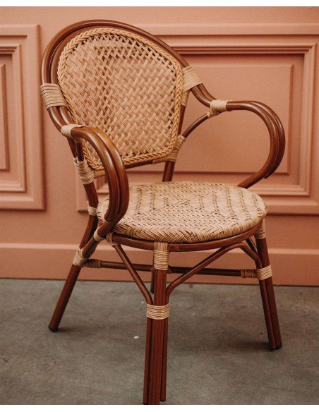 Silla LAUDRY, Metal Efecto Bambú / Ratán Sintético. Vackart