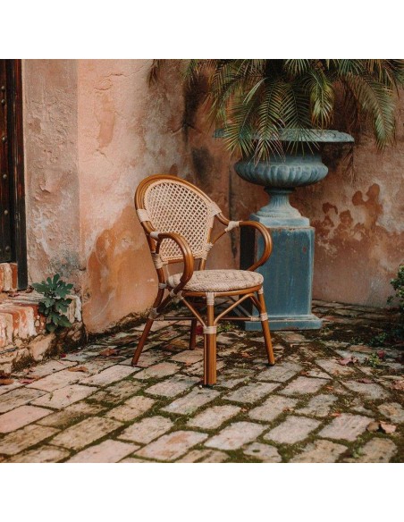 Silla LAUDRY, Metal Efecto Bambú / Ratán Sintético. Vackart