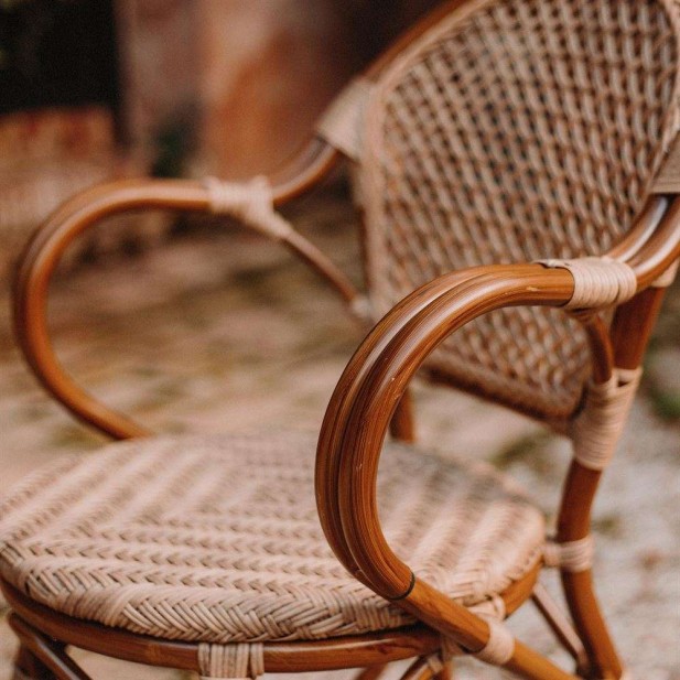 Silla LAUDRY, Metal Efecto Bambú / Ratán Sintético. Vackart Silla LAUDRY, Metal Efecto Bambú / Ratán Sintético. Vackart