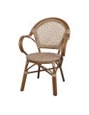 Silla LAUDRY, Metal Efecto Bambú / Ratán Sintético