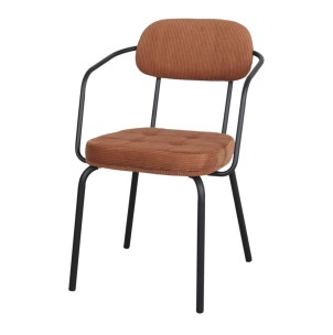 Silla ALEGRY, Metal Negro / Pana Naranja - Vackart. Las más exclusivas y modernas sillas de diseño nórdico en Vackart, tu tienda diseño online.