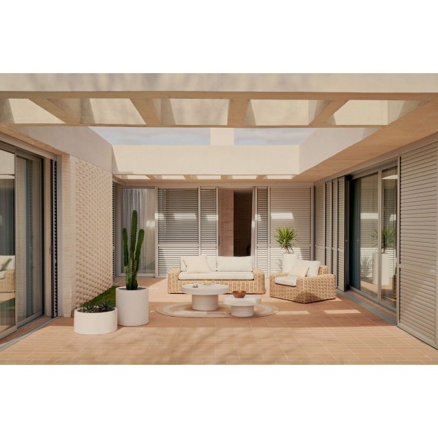 Mesa de centro redonda Aiguablava Ø90cm cemento blanco - Kave Home