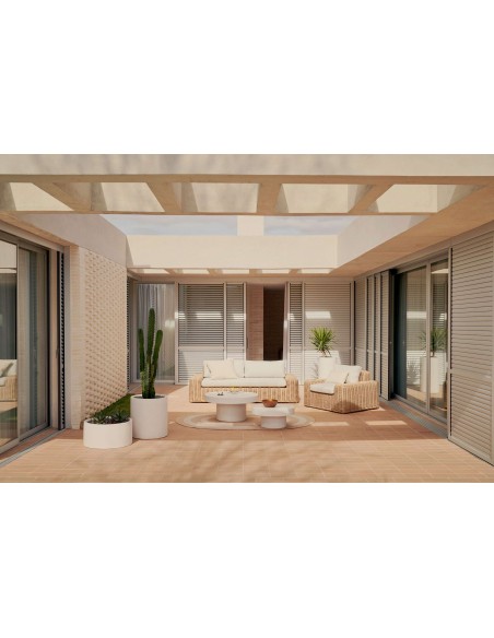 Mesa de centro redonda Aiguablava Ø66cm cemento blanco - Kave Home