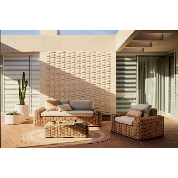 Mesa de centro redonda Aiguablava Ø66cm cemento blanco - Kave Home