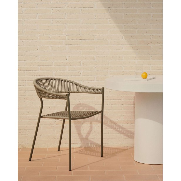 Mesa redonda Aiguablava Ø120cm cemento blanco - Kave Home J0100043PR05