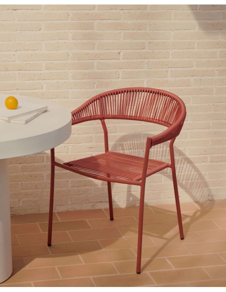 Mesa redonda Aiguablava Ø90cm cemento blanco - Kave Home