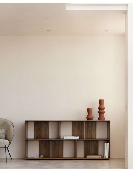 Set Litto de 2 estanterías modulares de chapa de roble 101 x 76 cm 