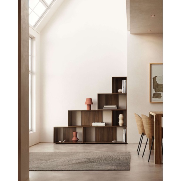 Set Litto 2 estanterías modulares chapa nogal 101 x 76 cm M1400007MM41