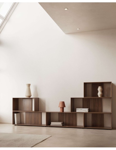 Set Litto de 4 estanterías modulares de chapa de roble 168 x 76 cm