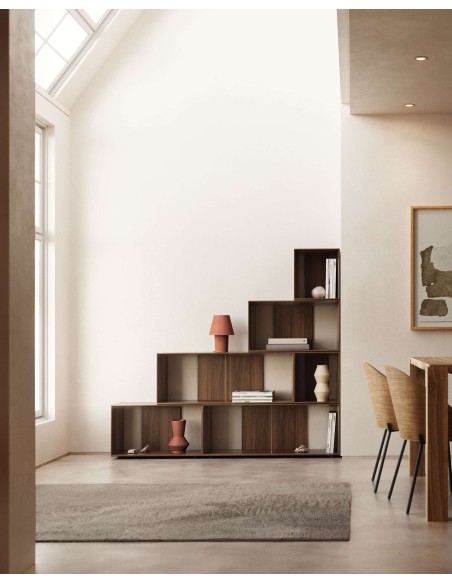 Set Litto de 6 estanterías modulares chapa de roble 10 x152cm - Kave