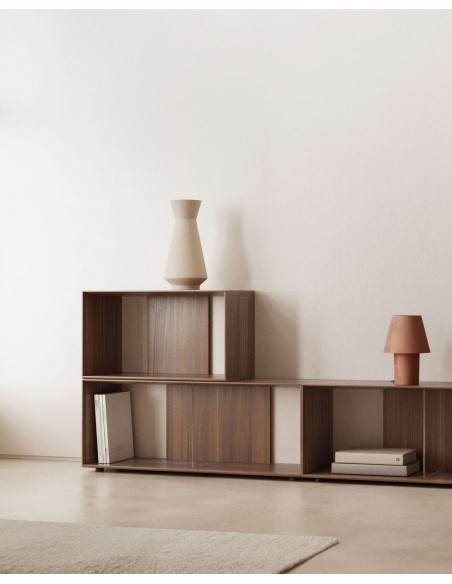 Set Litto de 4 estanterías modulares de chapa de roble 168 x 76 cm