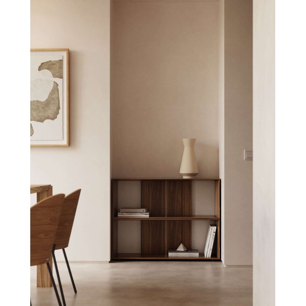 Set Litto de 6 estanterías modulares de chapa de nogal 101 x 152 cm